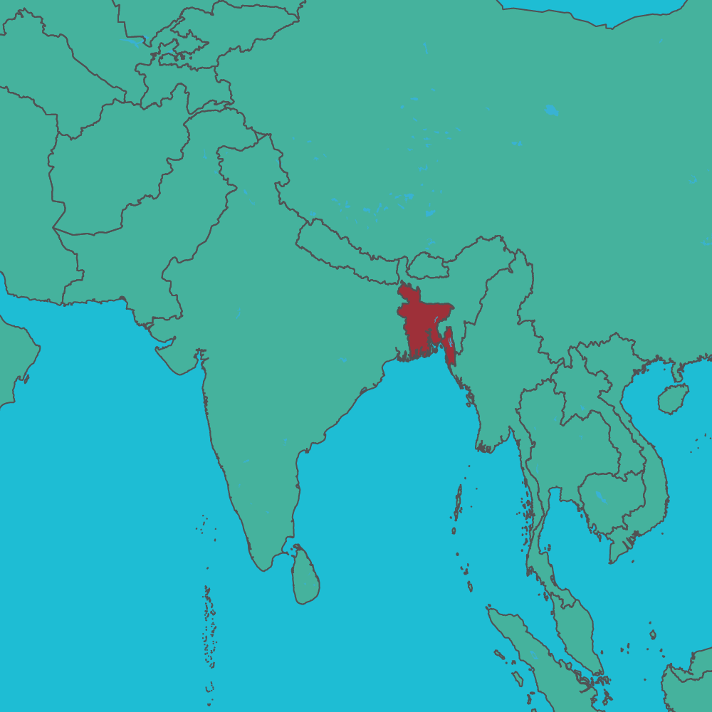 map of Bangladesh in Asia