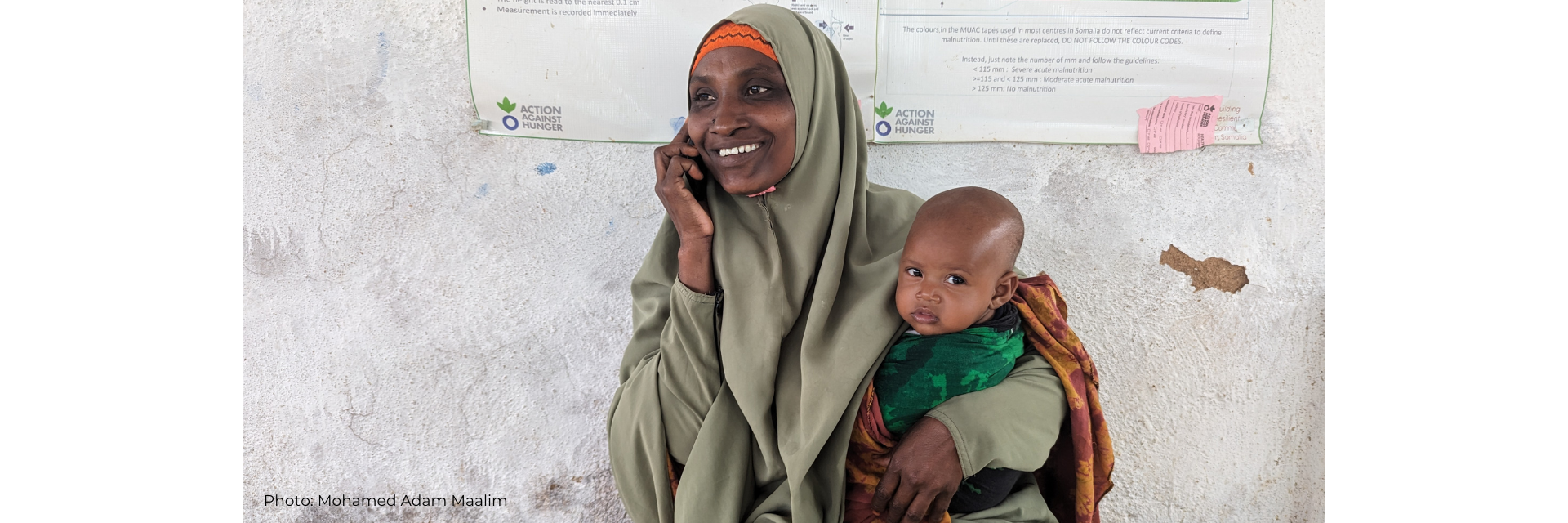 Safiyo and her son Ali at a  medical centre supported by Action Against Hunger